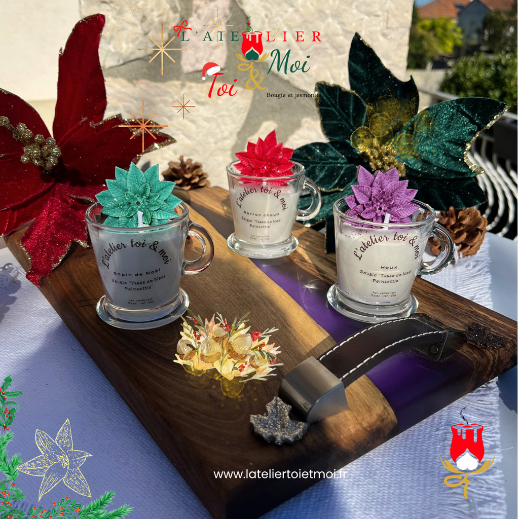 Bougie Tasse poinsettia