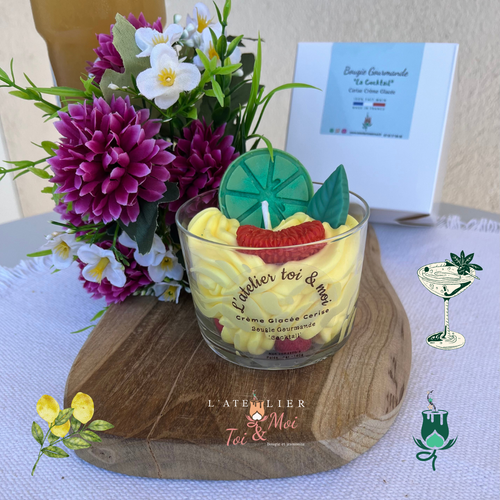 Bougie Cocktail - Cerise Crème Glacée