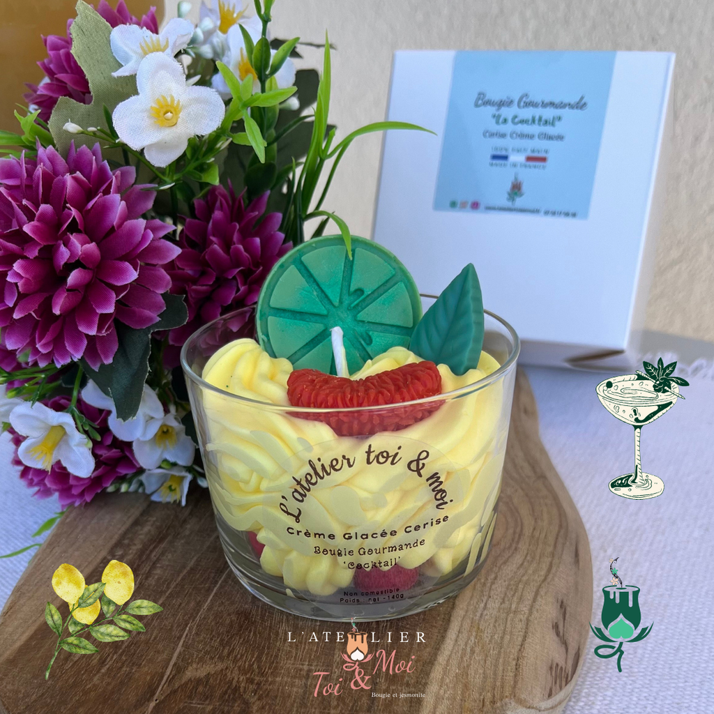 Bougie Cocktail - Cerise Crème Glacée