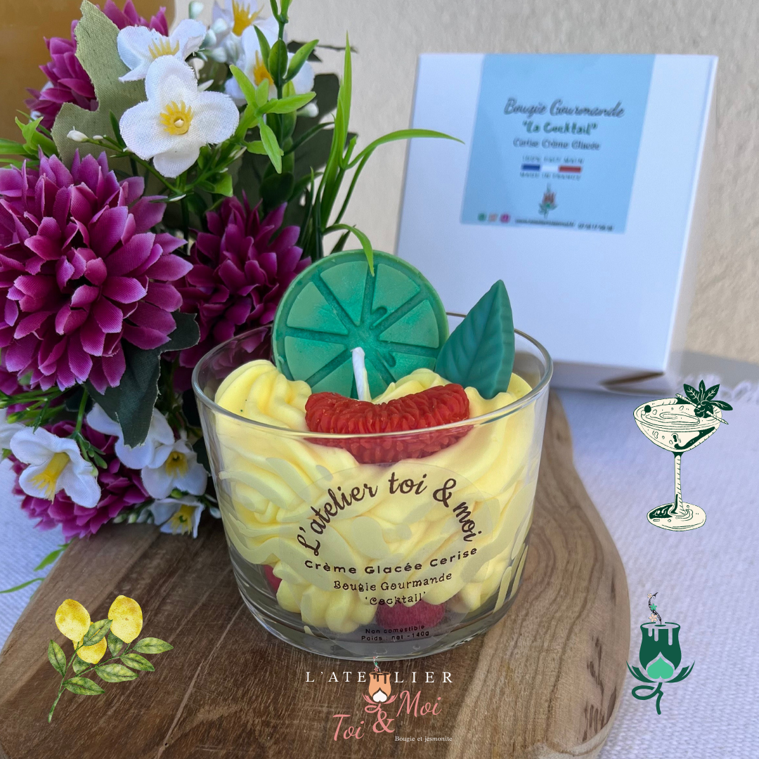 Bougie Cocktail - Cerise Crème Glacée
